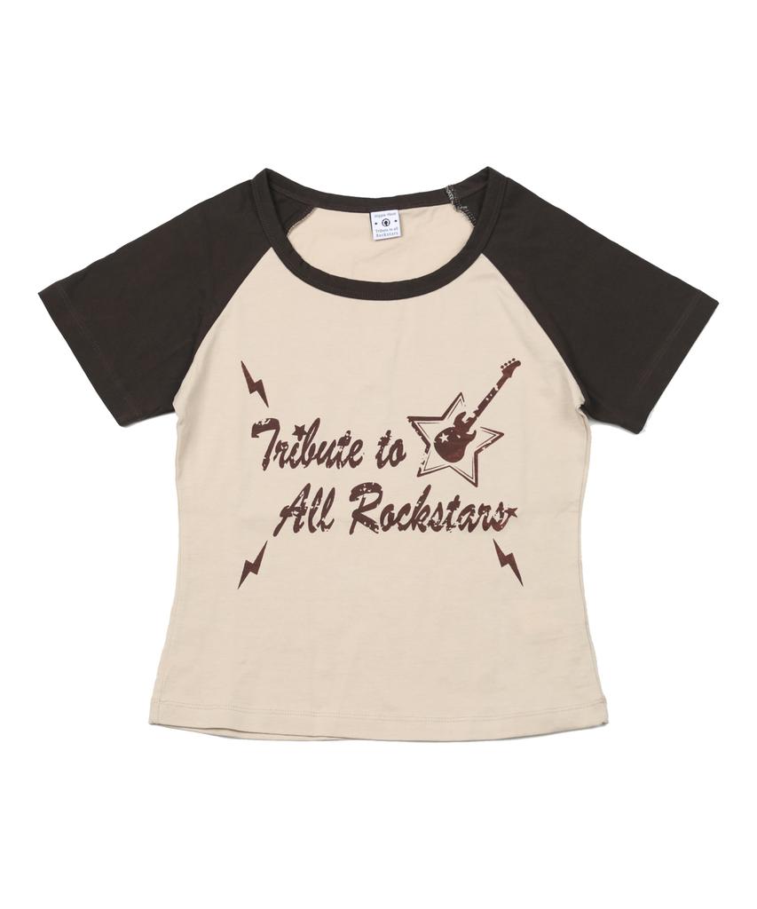 Hipihauseu Tribute To All Bassists Raglan Core Essential Curve T-Shirt - Beige&Brown