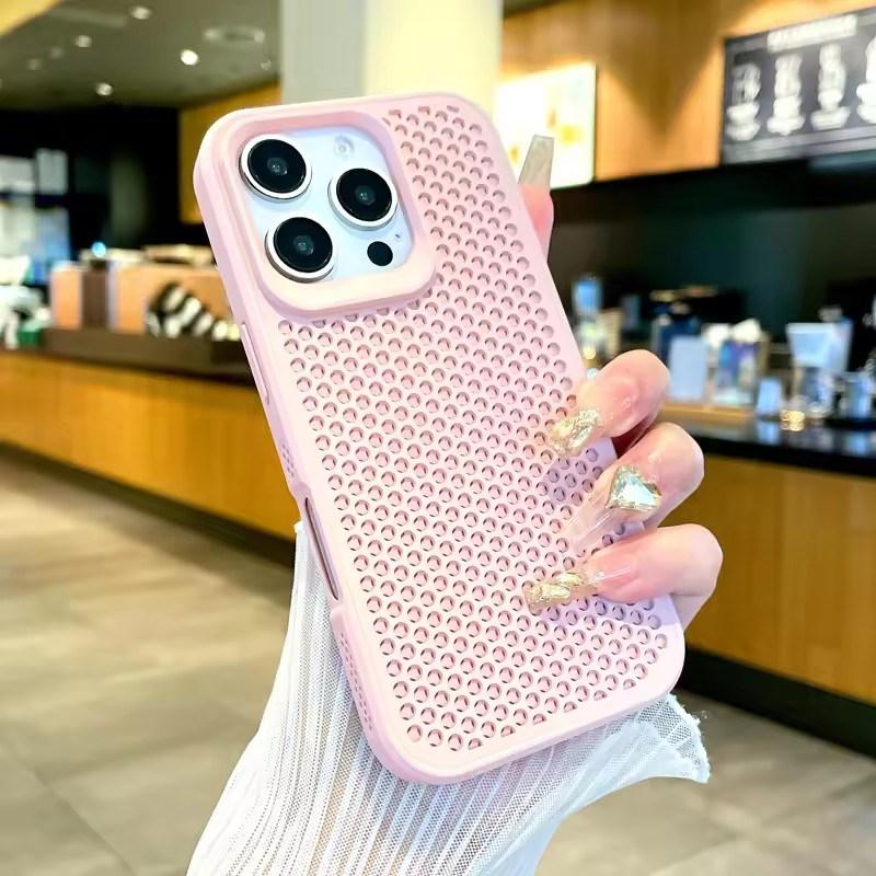 Dissipate Heat PC Case For iPhone 16 15 14 13 12 11 Pro Max Plus Breathable Hard Back Cover