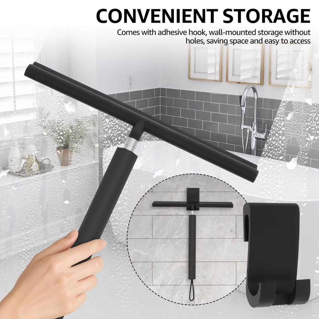 Telescopic Shower Squeegee Window Glass Door Bathroom Mirror Wiper Scraper Long Handle Home Cleaning Tool Multifunctional