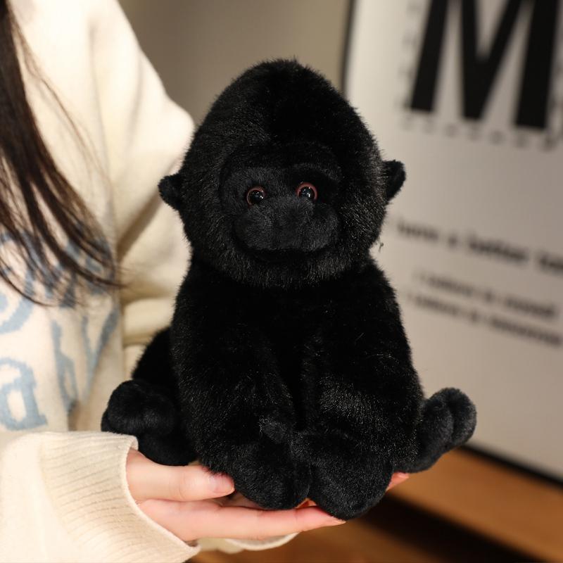 Orangutan Soft Plush Toys All Black Chimpanzee Plushies Animal Doll Sofa Cushion Throw Pillow Home Decor Kids Gifts