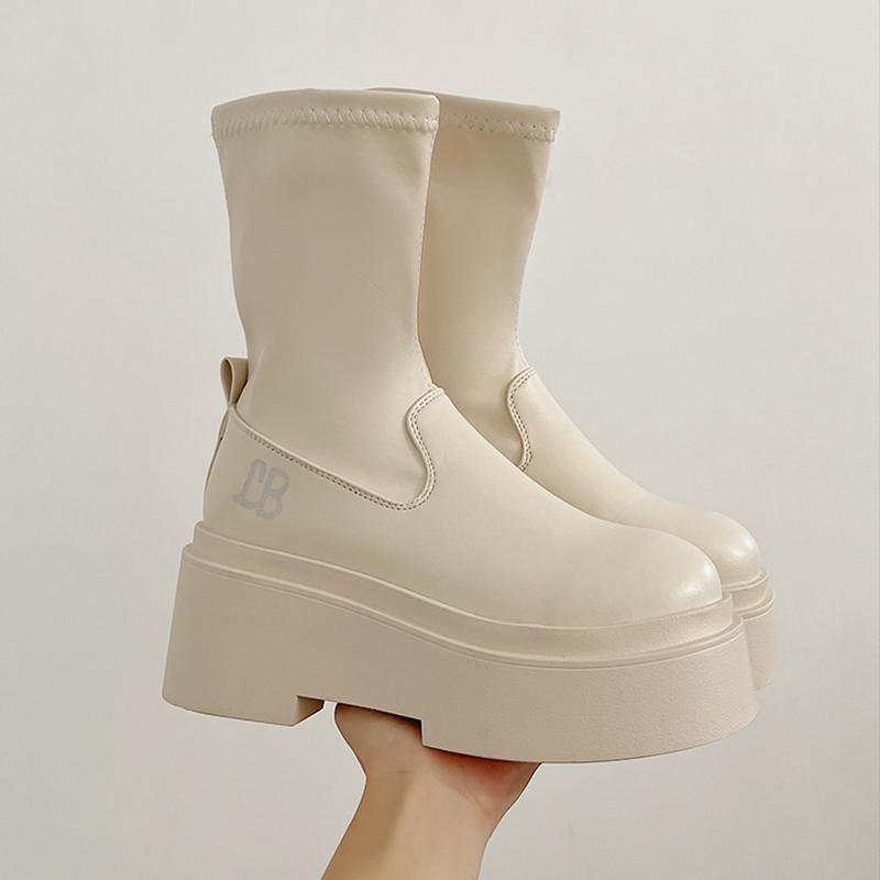 

Осень Зима Женские Сапоги до Колена Мода Комфорт Мягкая Кожа Платформа Каблук Длинные Ботильоны Тренд Женские Сапоги 36