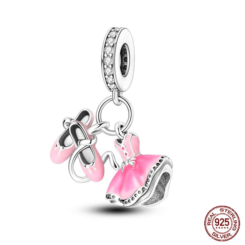 100% Kupfer Mode High Heels Lippenstift Kamera Life Serie Charms Perlen Passend für Qikaola Original Armbänder DIY Schmuck