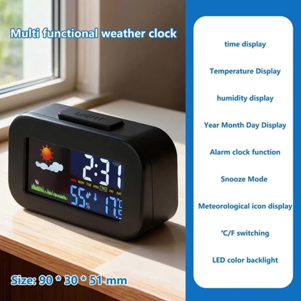 Backlit Display Temp Monitor Temperature Monitoring Backlit Clock Humidity Monitor  Bedroom