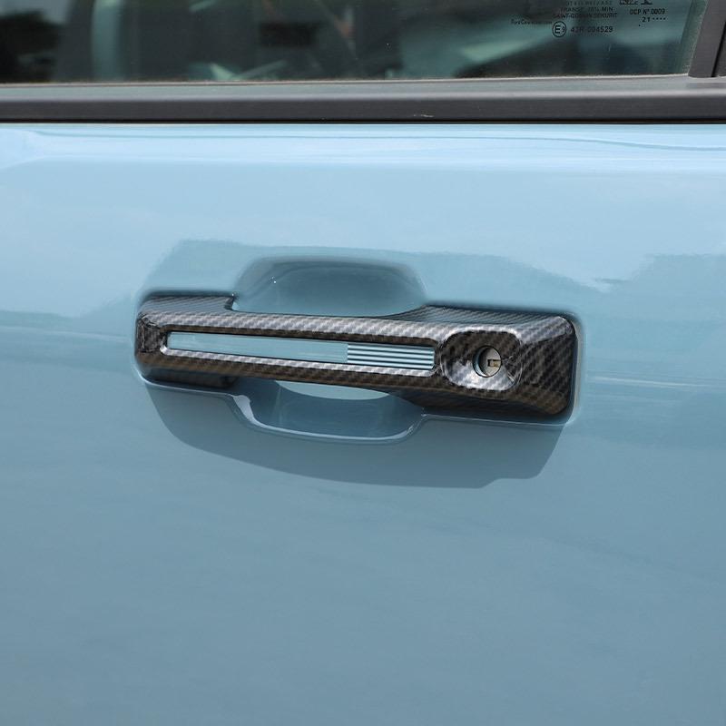 For Ford Maverick -2025 ABS Carbon Fiber/Black/Silver Car Door Exterior Door Handle Cover Trim Sticker Car Accessories