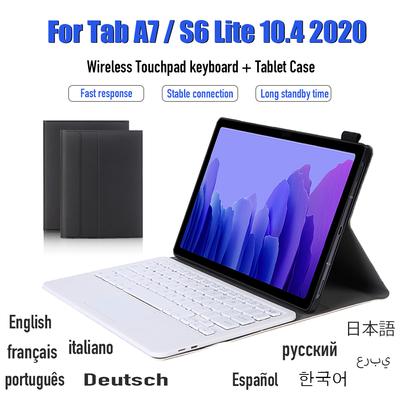 Wireless Bluetooth Touchpad Keyboard Case For Samsung Galaxy Tab A7 S6 Lite Leather Cover English Russian Spanish German French