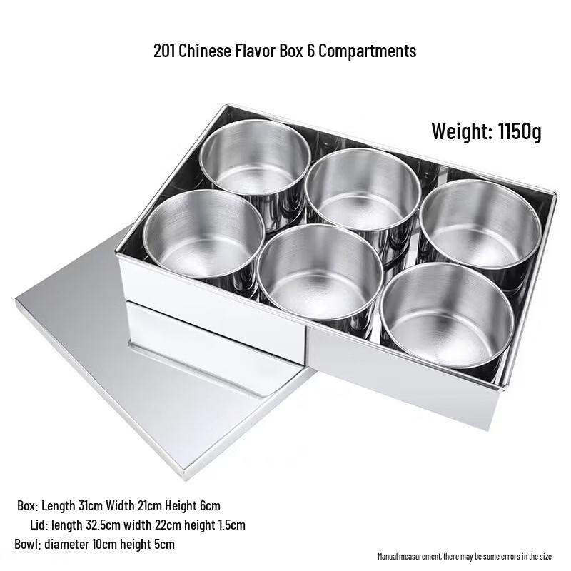 Stainless Steel Multi-Compartment Seasoning Box