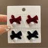 Korean Flocked Flower Pear Earings Fashion Jewelry Elegant Bowknot Rose Earrings for Women Stud Earrings Pendientes Gifts