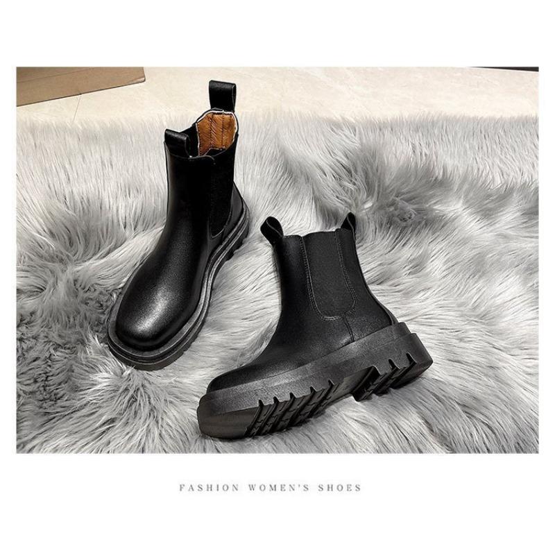 Martensky, Dámské boty střední délky v britském stylu, Komínové boty na silné podrážce