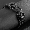 Kalen Vintage 18mm Skull Bracelets Shiny Matte Wolf Head Bracelet Wide Wristband Men's Party Jewelry Gift