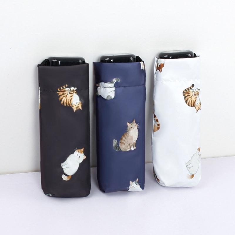 Cartoon Umbrella Adorable Kitten Print For Outdoor Travel And Daily Use Cartoon Kitten Print
