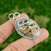925 Silver Natural Ocean Jasper Wedding Artisan Birthday Bezel Pendant Jewelry
