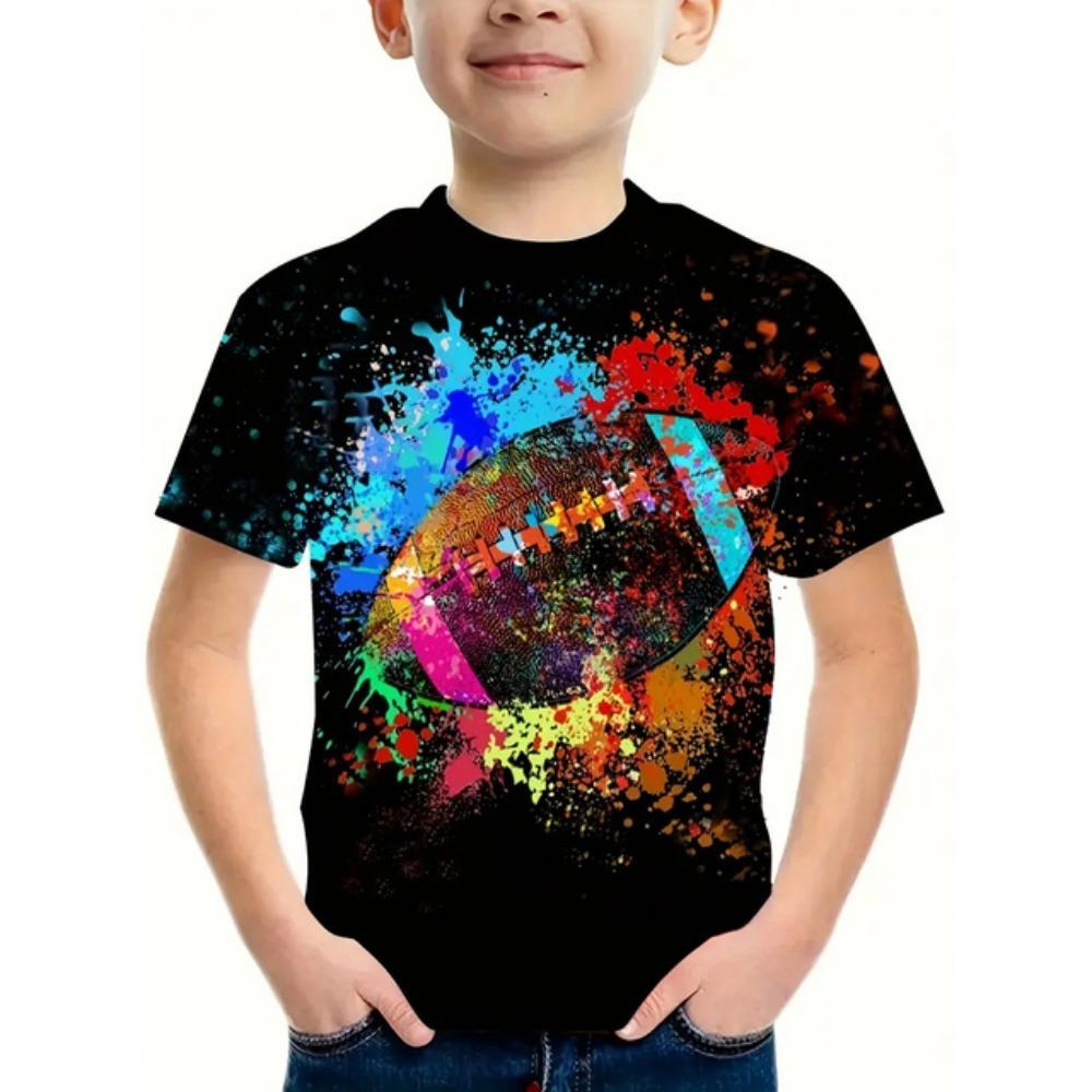 Sports Football 3d Print Tee Shirt Kids Boys Clothes Short Sleeve Casual Children's Clothing Fashion T Shirt For Boys