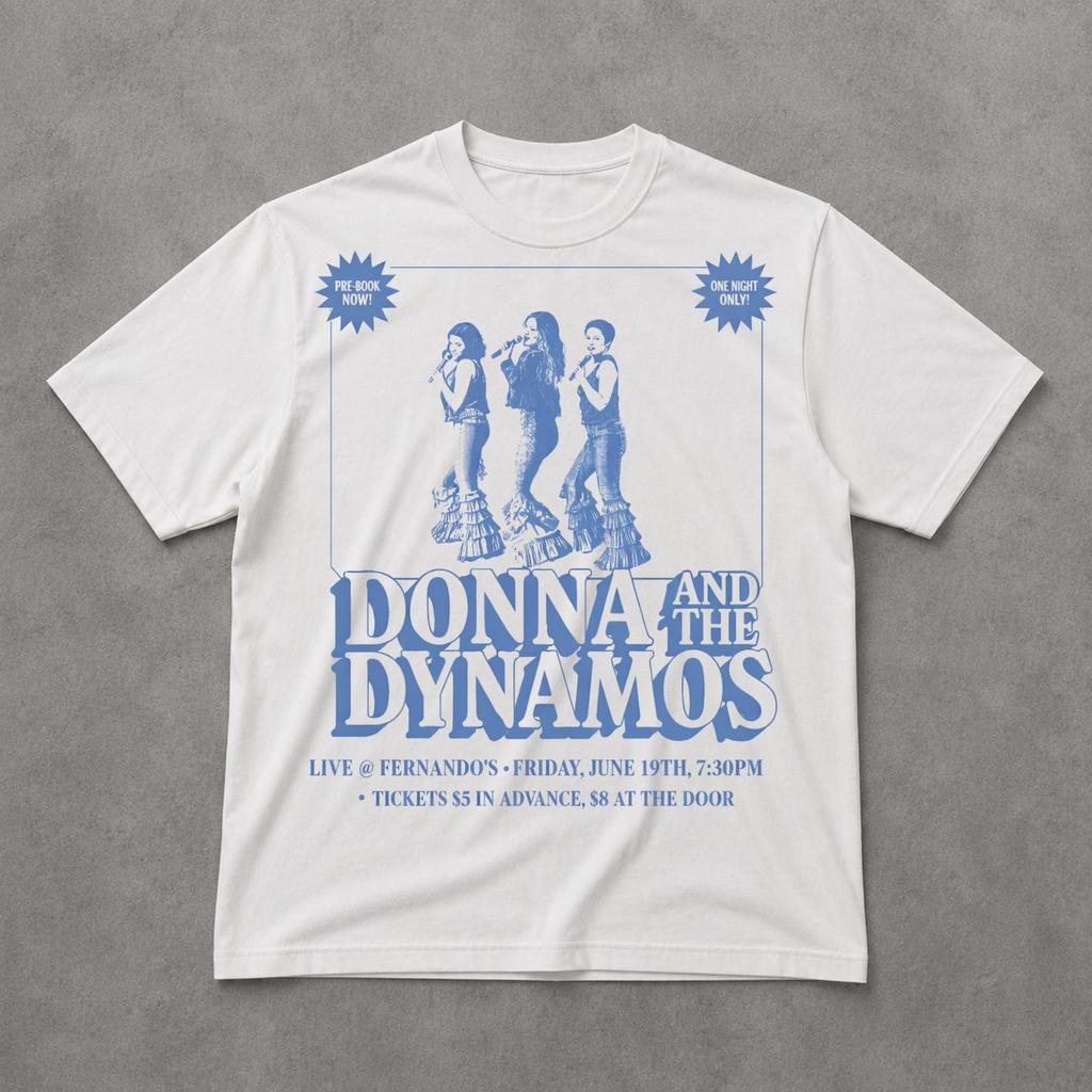 Vintage Donna and the Dynamos Shirt, One Night Only Tee, Mamma Mia Graphic Shirt, ABBA Fan Gift, Retro Musical Tee, 70s Music Shirt