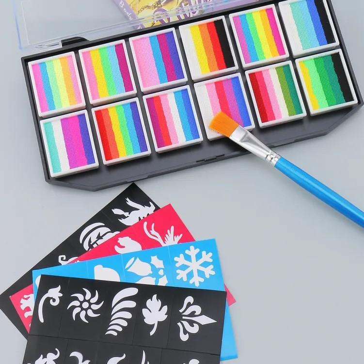 54 Colors Face Paint Kit, Kids Facial Body Painting Pigment Set for Halloween Easter Party Makeup