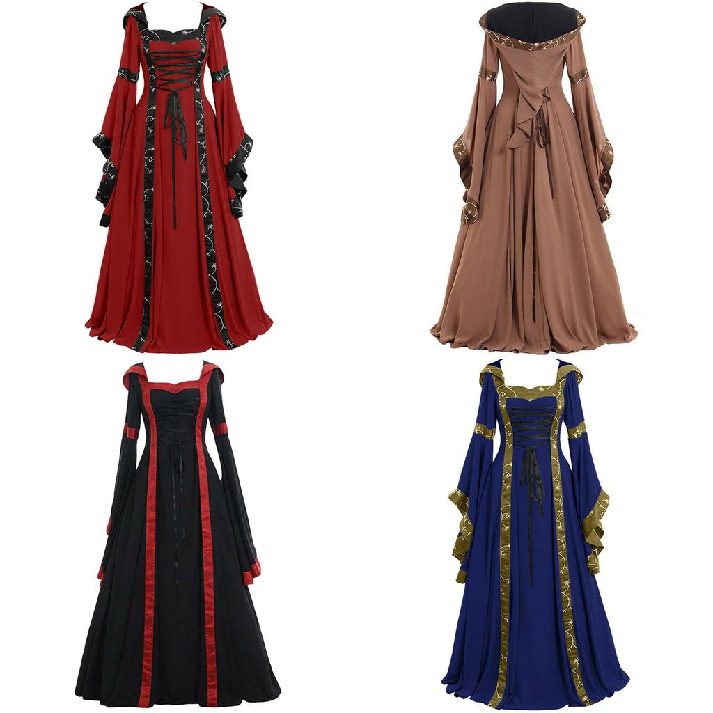 Vintage Gothic Renaissance Women's Halloween Costume Dress For Cosplay And Parties