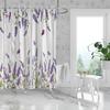 1pcs Natural Floral Purple Lavender Pattern Printed Shower Curtain Partition Bathroom Waterproof and Mildew Proof