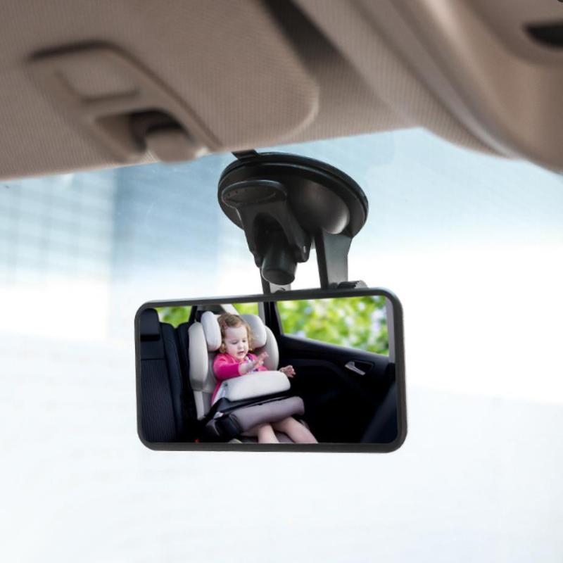 Wide-Angle Rearview Mirror Universal 360° Rotates Adjustable Suction Cup Car Interior Rear View Mirror