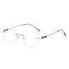 New Luxury Rimless Glasses Cat Eye Glasses Butterfly Eyewear Ultra Light Titanium Optical Prescription Eyeglasses Frames Women
