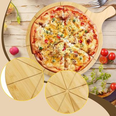 Pizza Serving Plate Food Prep Tray Bamboo for Fruits Bread Baking Diameter 30CM