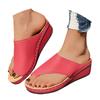 Formal Sandals For Women Wedge Heel Thick Soled Flip Flops Fashionable And Casual Solid Color Beach Wear Soft Sandals For Woman