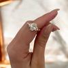 Sparkling Cubic Zirconia Golden Ring for Women Wedding Engagement Ring Bridal Proposal Jewelry Birthday Anniversary Holiday Gift