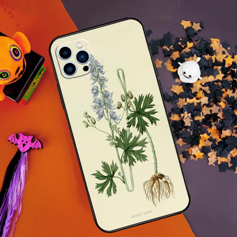 Botanical Drawings Flowers Plants Bumper Case For iPhone 16 14 15 Pro Max 11 12 13 Pro Max Mini XR 16e 16 15 Plus Phone Cover