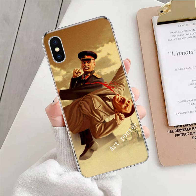 

Винтажный мягкий чехол для телефона «Сталин СССР CCCP» для IPhone 11 12 13 Pro MAX XR X XS Mini Apple 8 7 Plus 6 6S SE 5S Fundas Coque Shell iPhone 5 5S