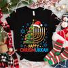 Happy Chrismukkah Tshirt Hanukkah Christmas Menorah Tree Tees Retro Fashion Xmas Casual Wear High Quality Men Woman Cotton Shirt