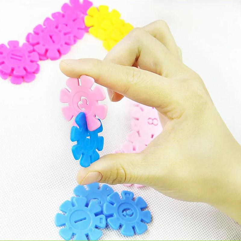 60~200 buc Blocuri de construcție Fulg de zăpadă Jucării Copii DIY Construcție Grădiniță Joc Asamblare Jucărie Educațională pentru Copii Cadou TMZ