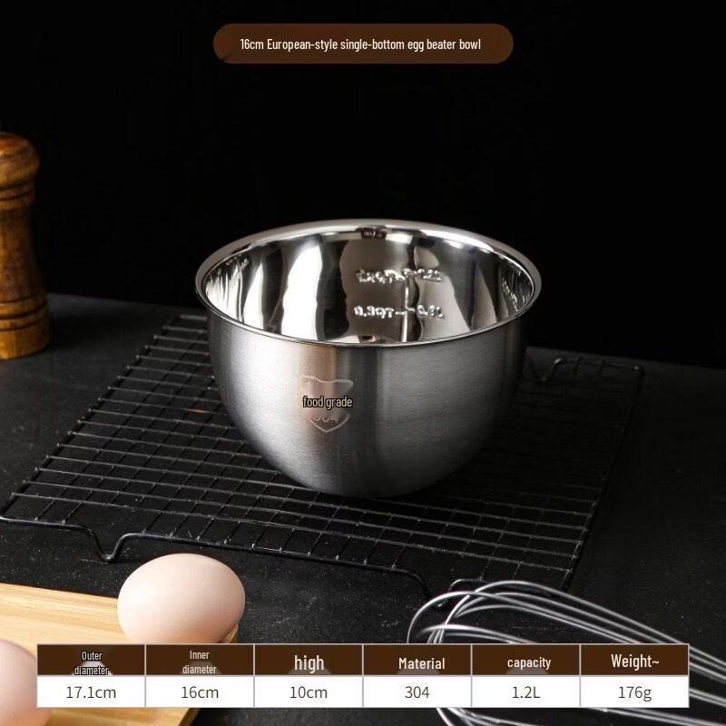 ZISIZ Food-Grade Stainless Steel Mixing Bowl