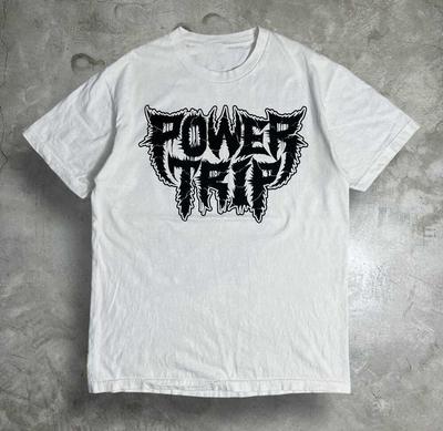 T-shirt Blanc Coton Taille Réelle Power Trip Band Cadeau Pour Fan BL441 Unisexe