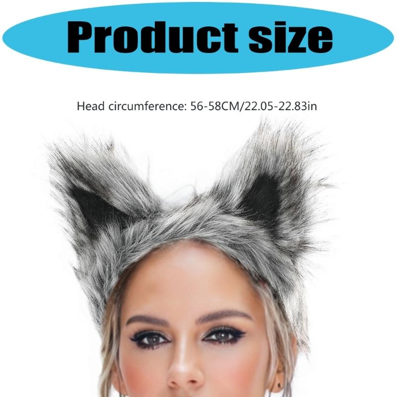 Nepbonten Vossen Wolvenoren Haarband Furry Handgemaakt Dierenoren Haarband Hoofddeksel Halloween Kostuum Cosplay Accessoires