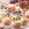 Baustellen Cupcake Topper Picks Kipper Bagger Traktor Kuchen Topper für Kinder Geburtstag Babyparty Party Dekorationen