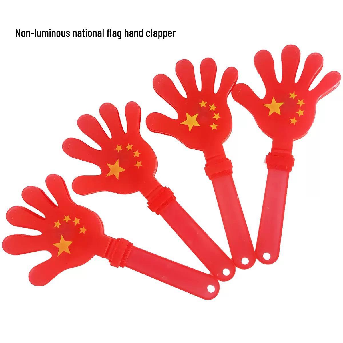 Large LED Red Flag Hand Clapper Toy - Five-Star Light-Up Clapping Paddle with National Flag Design