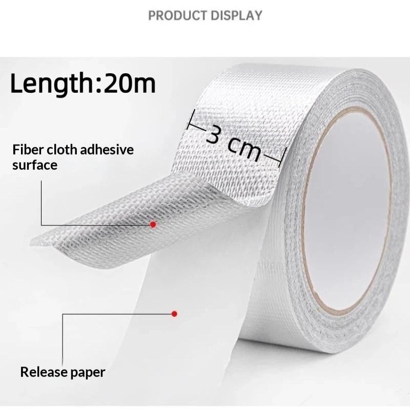 Exhaust Pipe Insulation Tape Exhaust Heat Tape Manifold Downpipe High Temperature Bandage Tape Silver Adhesive Tape