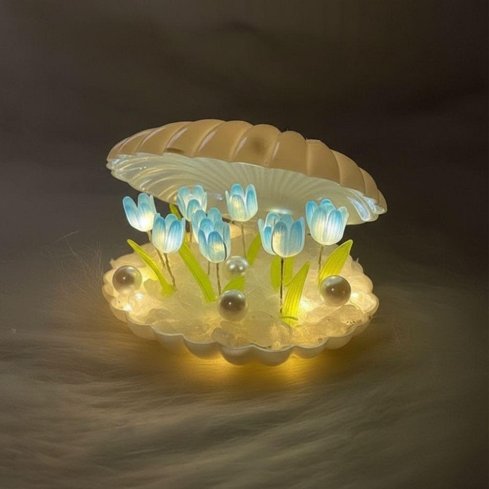 Acrylic Flowers DIY Tulip Night Light Handmade Decorative Atmosphere Light Tulips Flower Table Lamp Bedroom Atmosphere Light