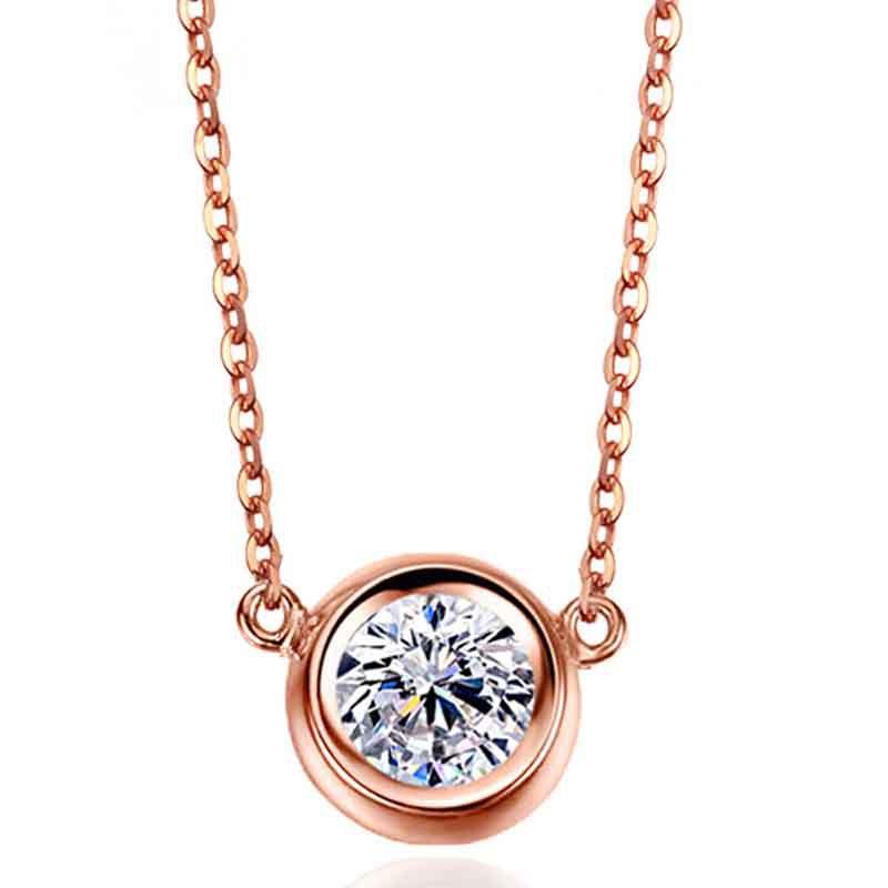 

Womens Beautiful Elegant Rose Gold Plated Rhinestone Clavicle Pendant Chain золотой