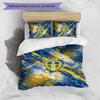 Leeds United Fußball Bedrucktes 3-teiliges Bettwäscheset, Bequemes hautfreundliches Schlafzimmer Bettbezug-Set