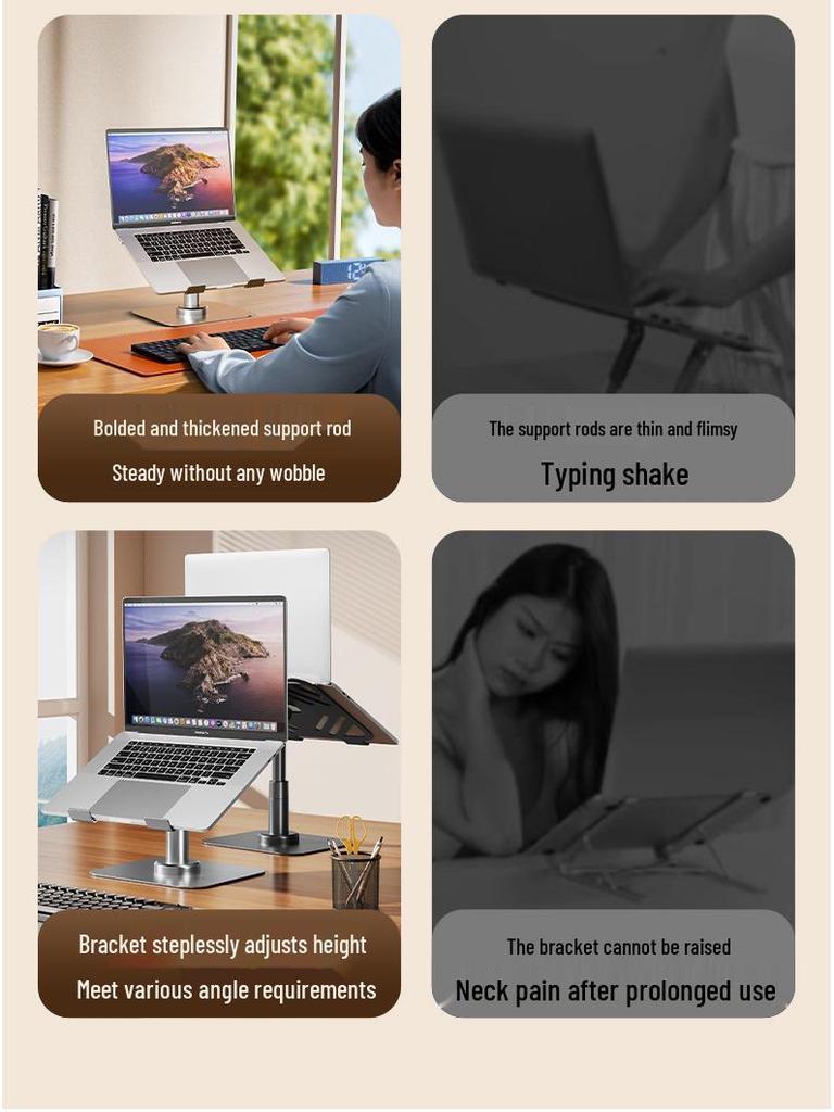 Tragbarer 360° drehbarer Laptop-Ständer: Faltbares, Hohlraum-Design zur Wärmeableitung und als Tablet-Ständer