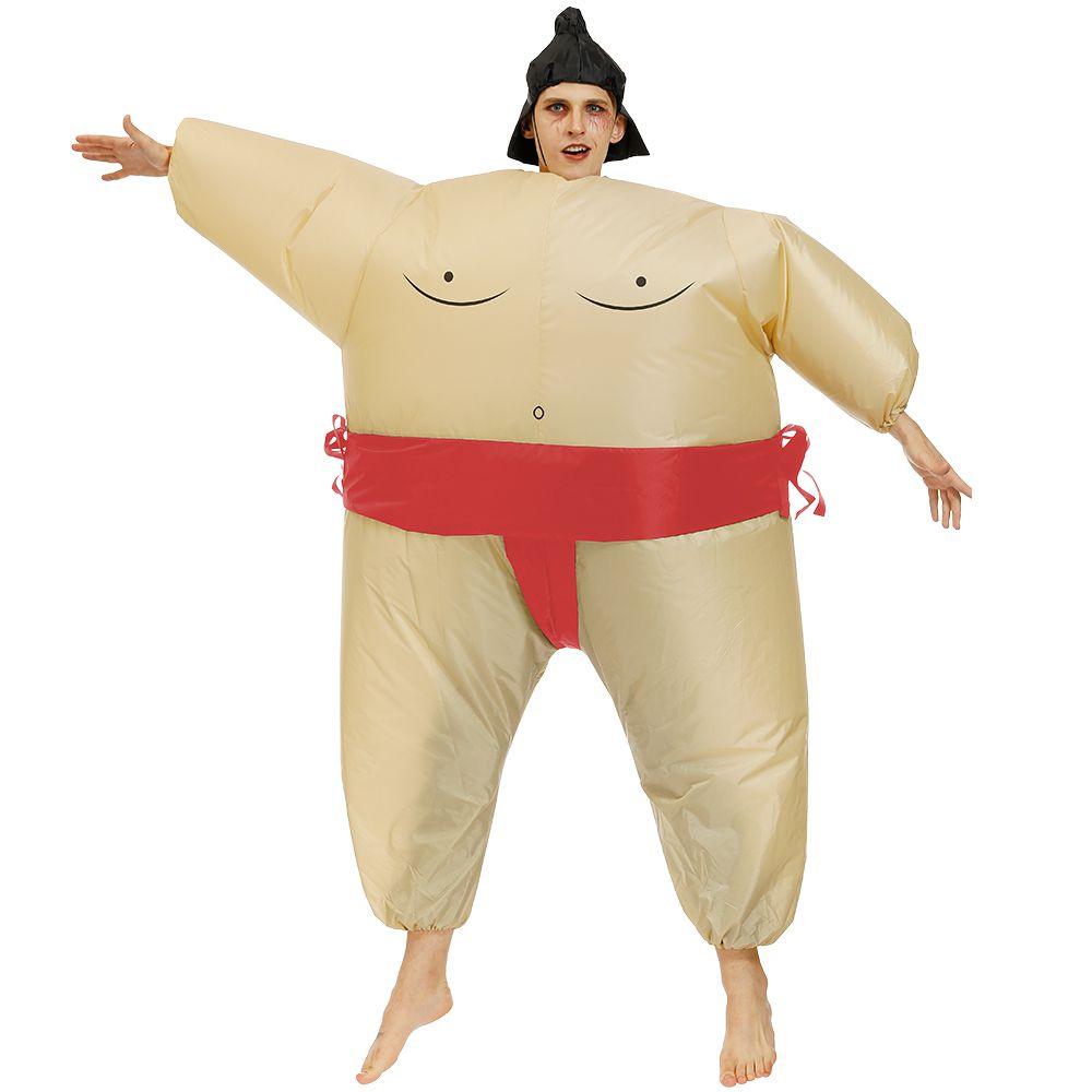 Wrestler Costume Sumo Inflatable Suit Blow Up Party Outfit Cosplay Dress Men Kid