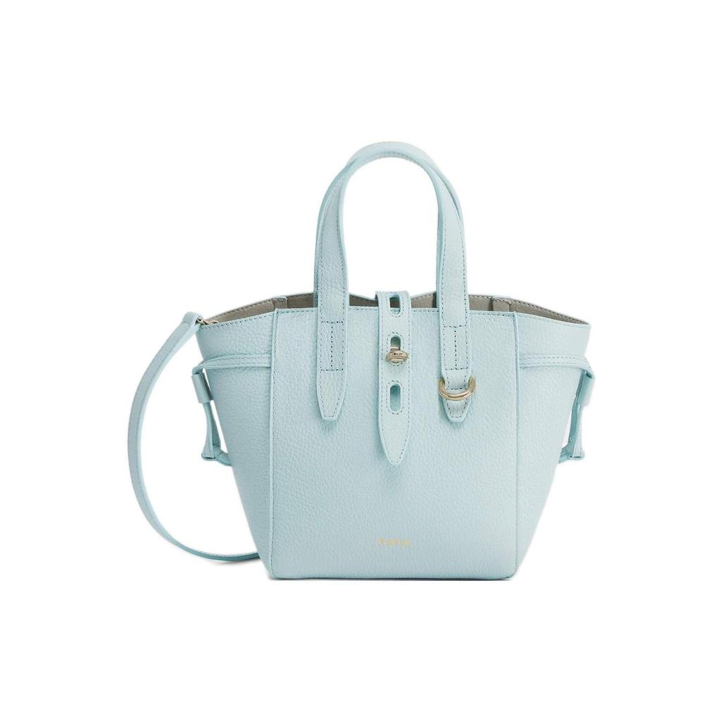Furla Net Cow Leather Basket Bag, Shoulder Bag, Crossbody Bag, Handbag Mini Women's Mint Blue BASRFUA-HSF000-1859S