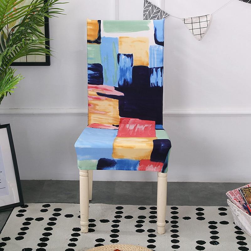 Spandex Dining Chair Cover With Back Elastic Universal Kitchen Living Room Stretch Slipcover Chair Covers Protector Seat Case