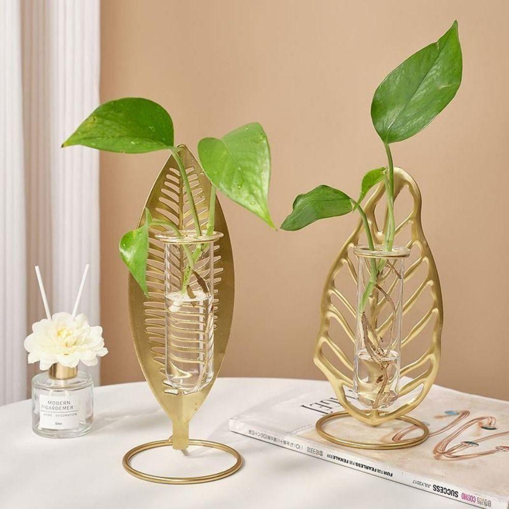 Iron Art Hydroponic Flower Vase Stable Desktop Vase High-value Nordic Vase Ornaments  Living Room