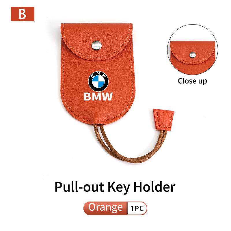 KHQB5 For BMW Leather Car Key Protective Case Keychain Storage Bag Coin Purse Accessories E87 E70 E91 E30 G20 E92 E93 E60 E46 E90 G30