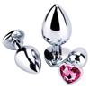 Soxeeh Anal Anal Heart Stainless Anal Training Plug, Development, Shape, 3-Piece Set, Steel, Unisex, Cosplay, (Pale Pink)