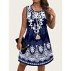 Ethnic Style Vintage Dresses Summer Women's Dresses Plus Size Sundress Casual Tank Dress Beach Flowers 3D Printed Dress