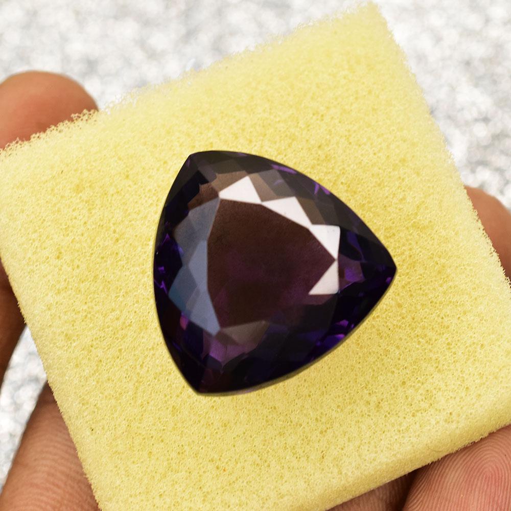 Natural Purple Sapphire Loose Gemstone Ceylon Trillion Cut 24x24mm September Birthday Birthstone