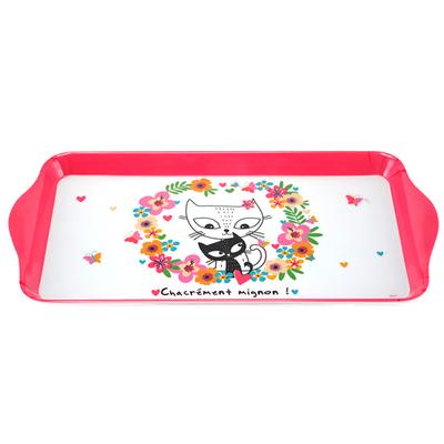 [A2548] - Melaminový podnos na dort 'Kočky' vícebarevný (Zatraceně roztomilá! ) - 30x15 cm
