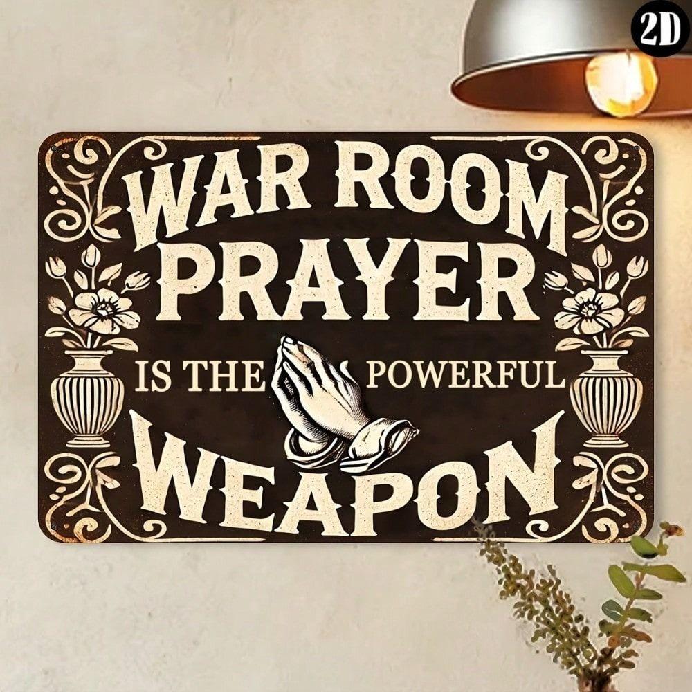 Vintage Metal Poster Wall Art, Religious Prayer Tin Sign, Waterproof Gift for Pub Bar Restaurant