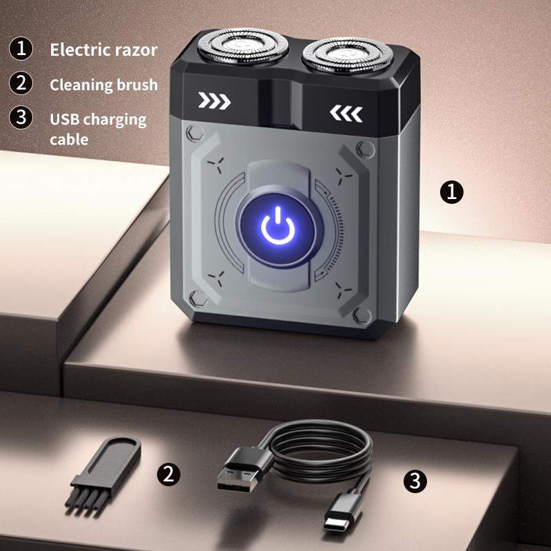 2026 New Upgrade Mini Portable Electric Shavers New Model Dual-Head USB Rechargeable Men Shavers Beard Trimmer for Home,Car,Office,Business Trip